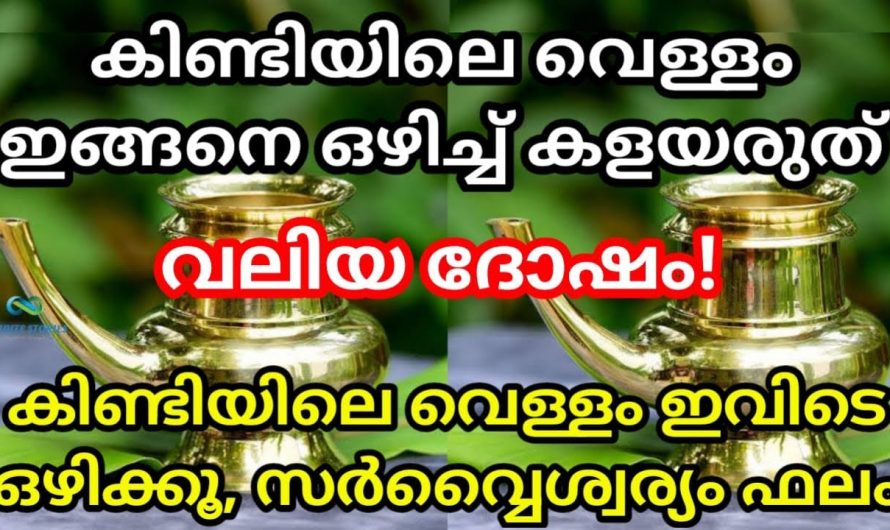 നിങ്ങളുടെ വീട്ടിൽ കിണ്ടിയിൽ വെള്ളം വയ്ക്കാറുണ്ടോ, ഇത് എങ്ങനെയാണ് ഒഴിച്ച് കളയാറുള്ളത്.