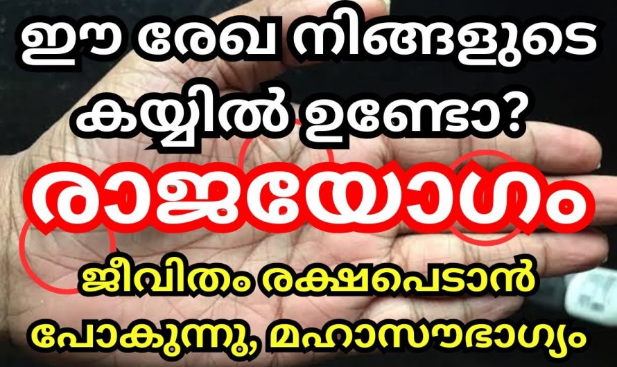 ഈ രേഖ നിങ്ങളുടെ കൈകളിലും കാണാൻ ഉണ്ടോ. എങ്കിൽ മഹാഭാഗ്യമാണ്.