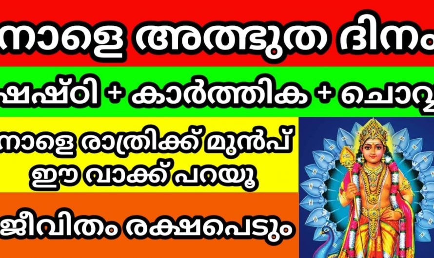 നാളെ അത്ഭുത ഷഷ്ടി, ഈ വചനം മൂന്ന് തവണ ചൊല്ലിയാൽ നിങ്ങളുടെ ഏത് ആഗ്രഹവും സാധിക്കും.