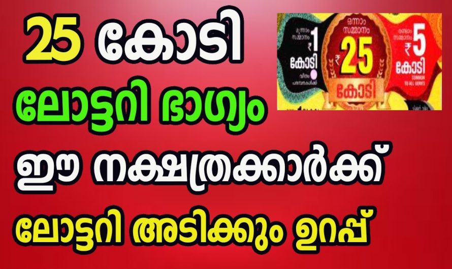 ഈ നക്ഷത്രക്കാർക്ക് ഇനി സമ്പന്ന യോഗമാണ്. വേണമെങ്കിൽ ഒരു ലോട്ടറി എടുത്തു പരീക്ഷിക്കാം.