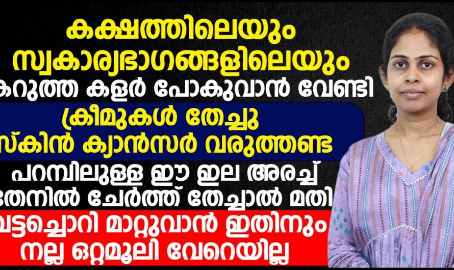 കക്ഷത്തിലെയും തുടയിടുക്കിലേയും കറുത്ത നിറം മാറി കിട്ടാൻ ഇനി ഈ ഇല മാത്രം മതി.