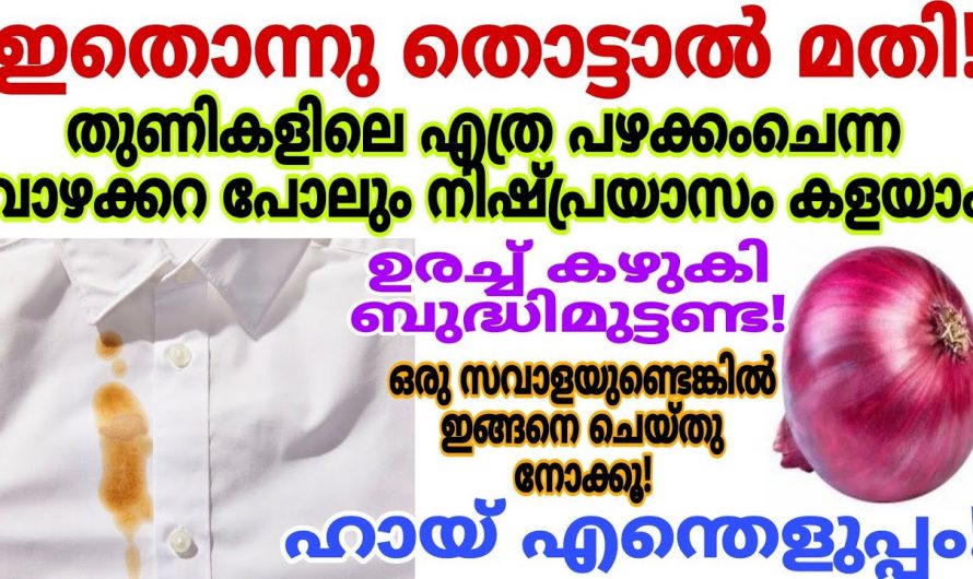 എത്ര കടുത്ത കറയും  നിഷ്പ്രയാസം മാറിക്കിട്ടും, ഇഷ്ട വസ്ത്രങ്ങൾ ഇനി കളയേണ്ടതില്ല