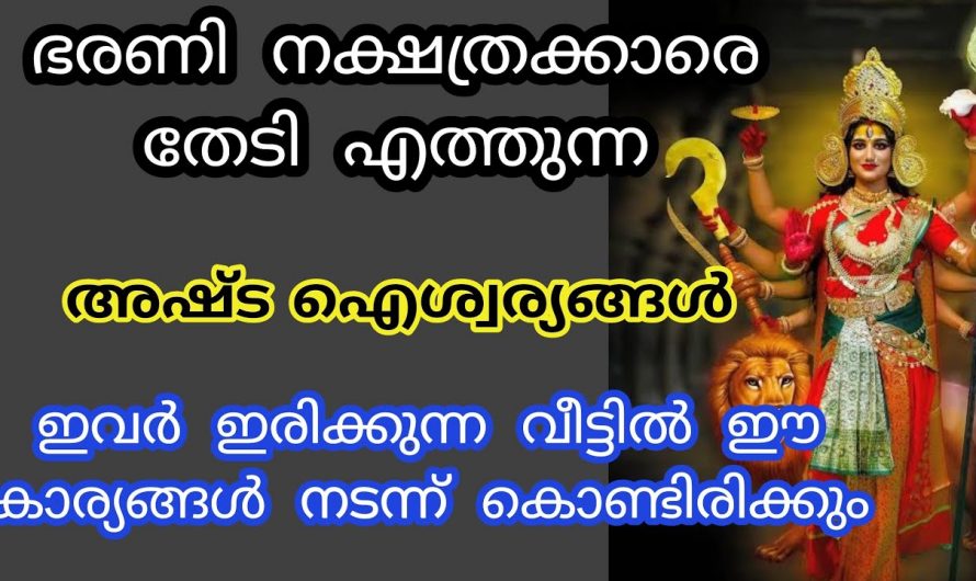 നിങ്ങളും ഭരണി നക്ഷത്രത്തിൽ ജനിച്ചവരാണ് എങ്കിൽ മഹാഭാഗ്യമാണ്