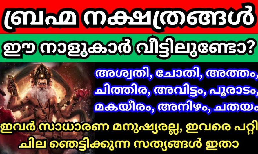 നിങ്ങളും ബ്രഹ്മഗണത്തിൽ ജനിച്ച ഒരു നക്ഷത്രമാണോ എങ്കിൽ ഇത് അറിയാതെ പോകരുത്