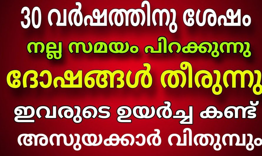 ഒരുപാട് വർഷങ്ങൾക്കുശേഷം ദോഷഫലങ്ങൾ മാറി നല്ലകാലം വന്നുചേരുന്നത് ഈ നക്ഷത്രക്കാർക്ക് എല്ലാം…