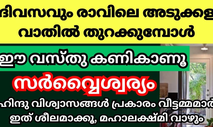 രാവിലെത്തന്നെ അടുക്കളയിൽ ഇത് കണ്ടാൽ സംഭവിക്കുന്നത്.