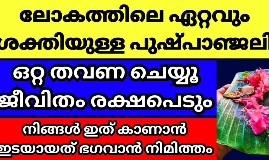 ഈ ഒരു ഒറ്റ പുഷ്പാഞ്ജലി കൊണ്ട് ജീവിതം തന്നെ മാറും