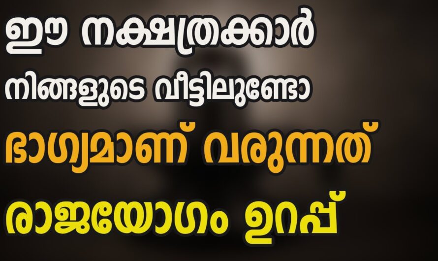 ഈ നാളുകാർ ഇനി കുതിച്ചുയരും, ഇവർക്ക് സൗഭാഗ്യത്തിന്റെ ദിനങ്ങൾ…